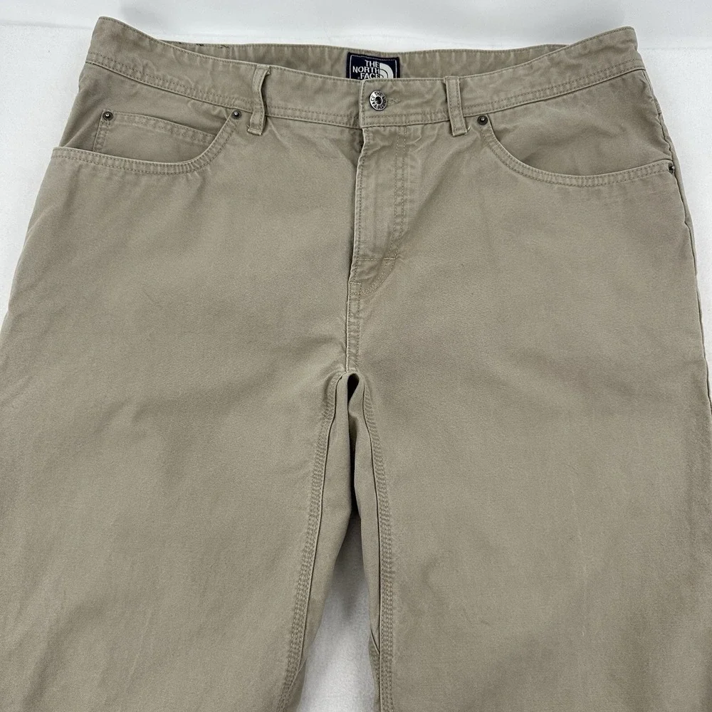 The North Face Long Khaki Tan Cotton Nylon Straight Leg Utility Pants Mens 40